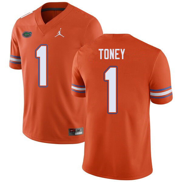 Jordan Brand Men #1 Kadarius Toney Florida Gators College Football Jerseys Sale-Orange - Click Image to Close